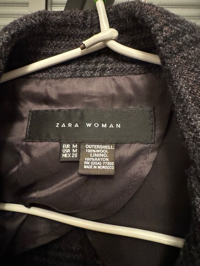 Chaqueta Zara Mujer Lana/Viscosa Cuadros Talla M