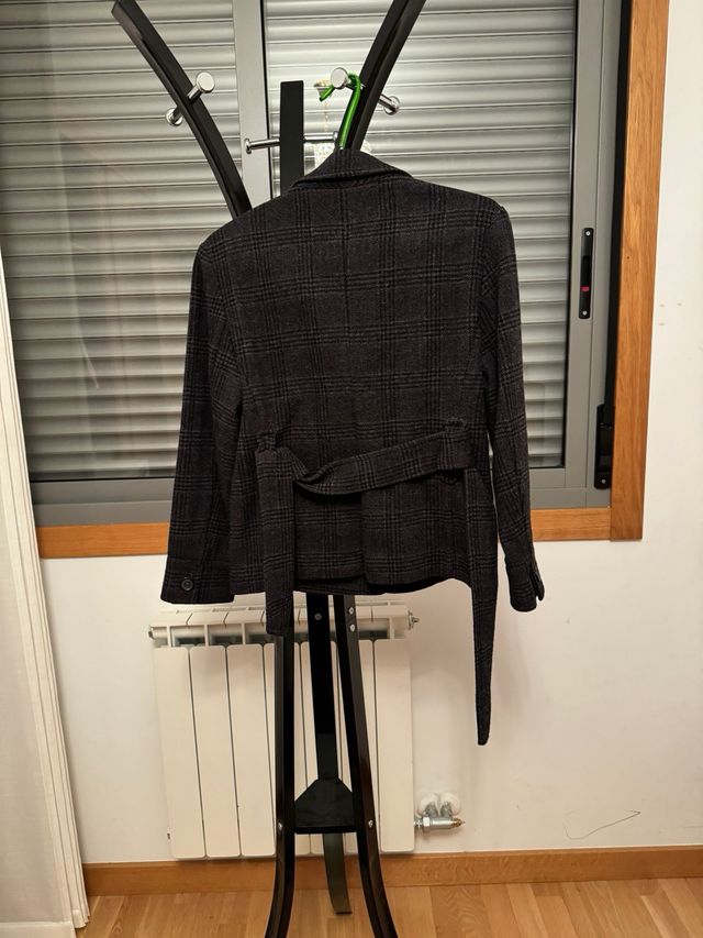 Chaqueta Zara Mujer Lana/Viscosa Cuadros Talla M