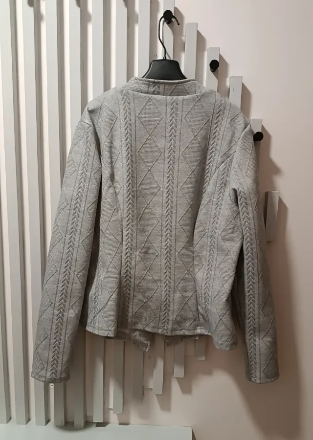 Cárdigan gris de punto con botones Talla XL