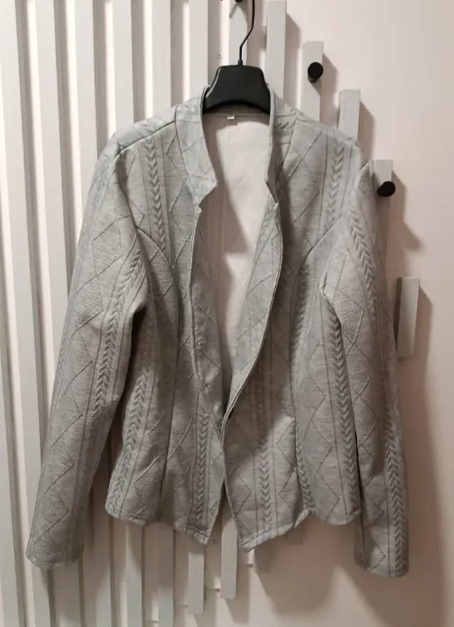 Cárdigan gris de punto con botones Talla XL