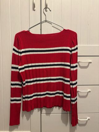 Jersey fino Mango rayas rojo/azul/blanco