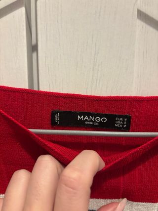 Jersey fino Mango rayas rojo/azul/blanco