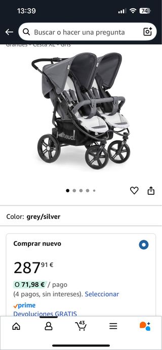 Silla gemelar ligera Hauck