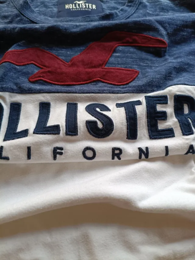 Hollister California Navy & White Long Sleeve Logo