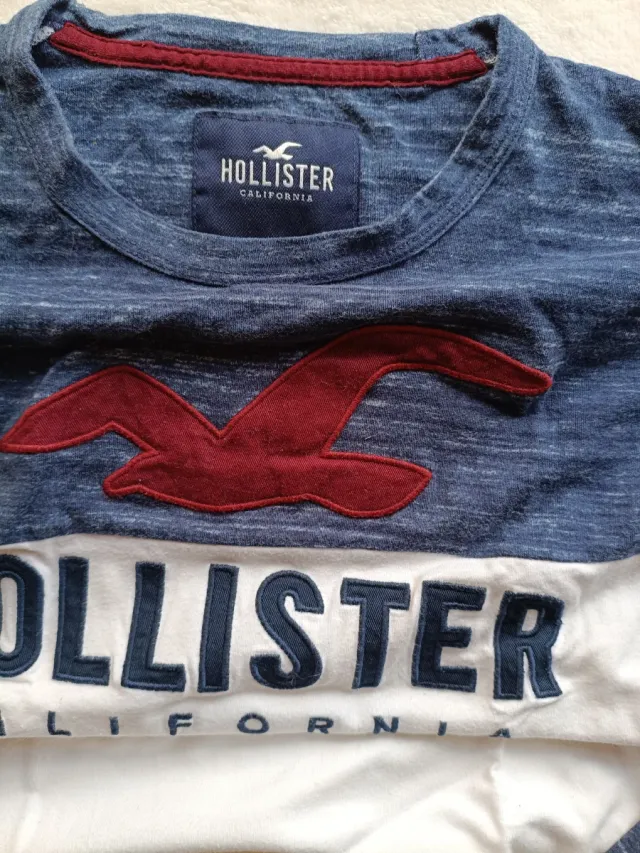 Hollister California Navy & White Long Sleeve Logo