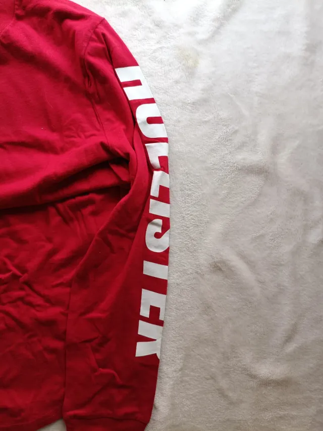 Hollister Red Long Sleeve Logo Tee - XS - Classic