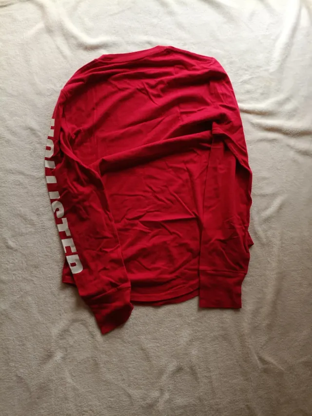 Hollister Red Long Sleeve Logo Tee - XS - Classic