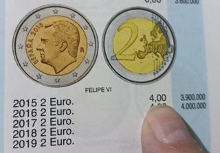 Cartucho 2 euro España 2015 Felipe VI