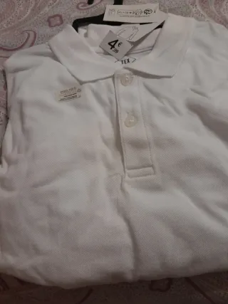 Polo niño manga larga TEX blanco
