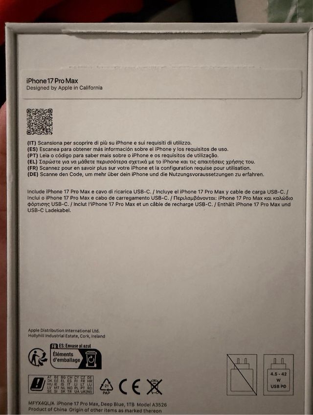 iPhone 17 Pro Max 1TB Azul