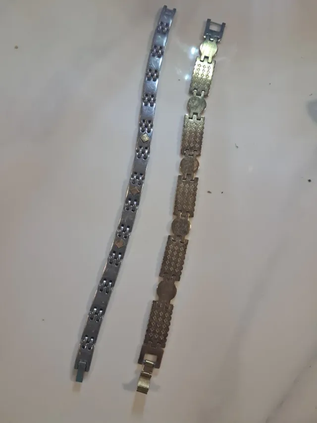 Pulseras Acero y Dorado