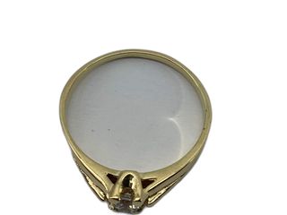 anillo oro 18k con piedra con circonita