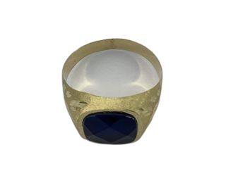 sello oro 18k con piedra con circonita