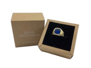 sello oro 18k con piedra con circonita