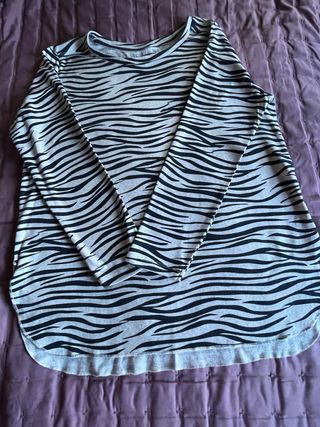 Camiseta de manga larga con estampado de cebra