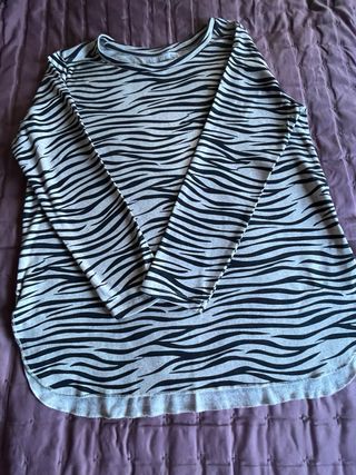 Camiseta de manga larga con estampado de cebra