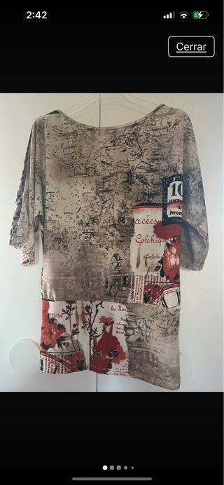 Camiseta Vintage estampada beige