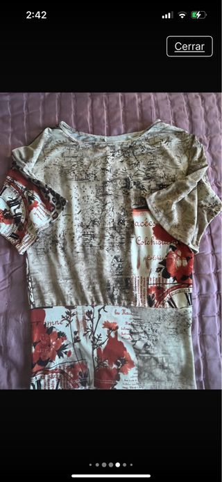 Camiseta Vintage estampada beige