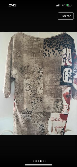 Camiseta Vintage estampada beige