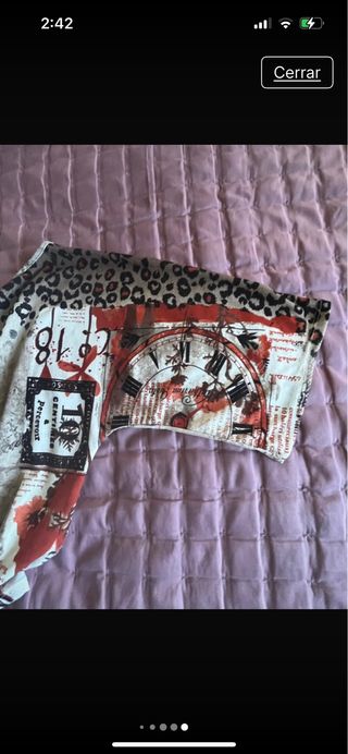 Camiseta Vintage estampada beige