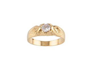 anillo oro 18k con piedra con circonita