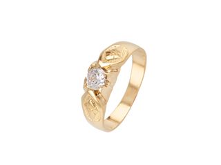 anillo oro 18k con piedra con circonita