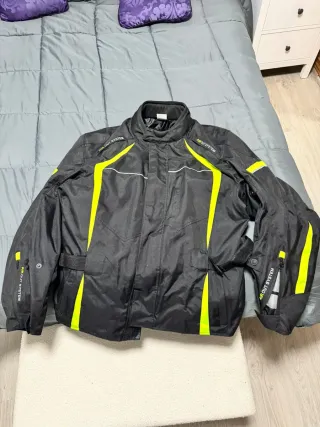 Chaqueta Moto Cordura Negra y Flúor nueva