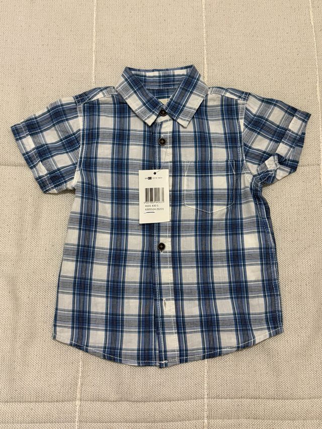 Camisa bebé cuadros azul ZY baby. talla 9/12 meses