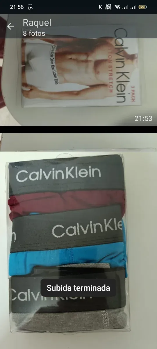 Bóxer CK talla XL 1 azul 1granate 1 gris