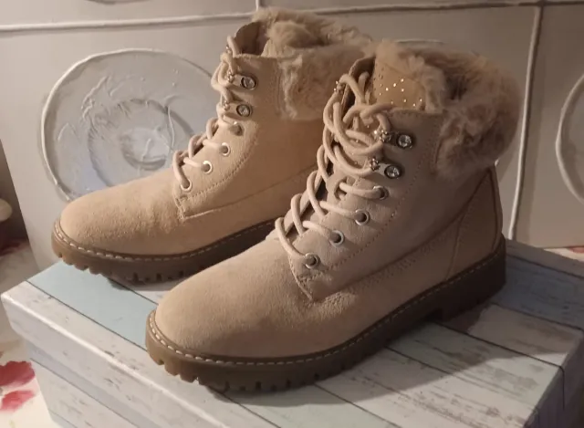 Botas Beige/Rosa Impecables