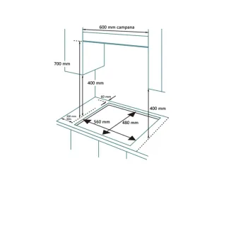 Encimera Gas Johnson JAMA3BN1 Butano/Natural