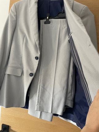 Traje Zara Gris y Azul