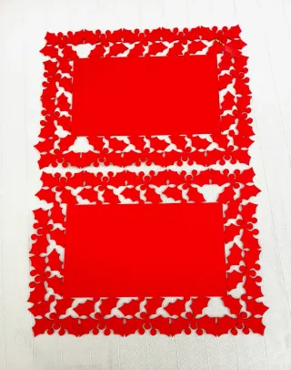 Tovagliette Natale Rosse con bordo traforato