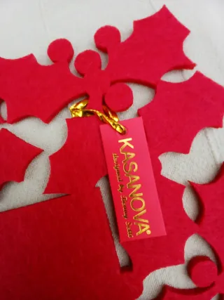 Tovagliette Natale Rosse con bordo traforato