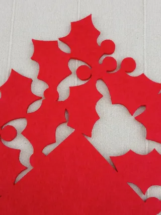 Tovagliette Natale Rosse con bordo traforato