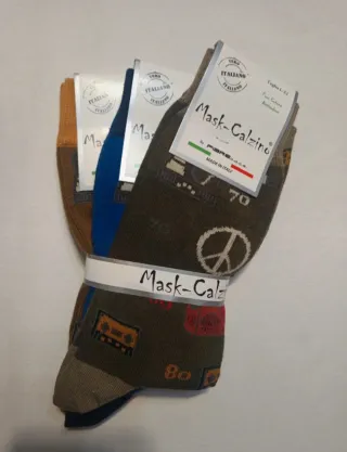 Set Calze Mask-Calzino Fantasia Vintage Taglia L