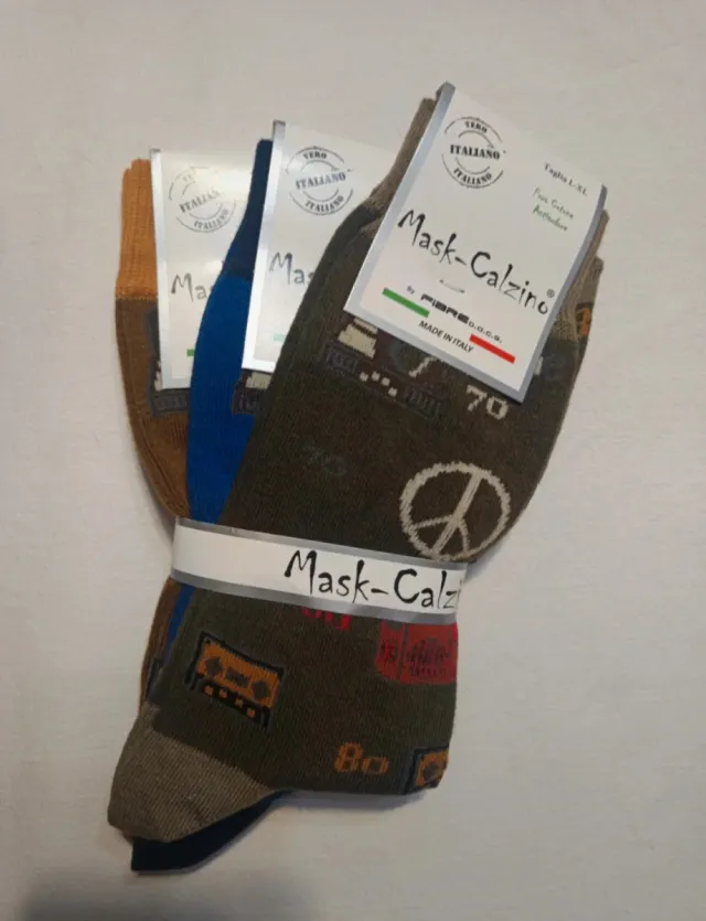 Set Calze Mask-Calzino Fantasia Vintage Taglia L