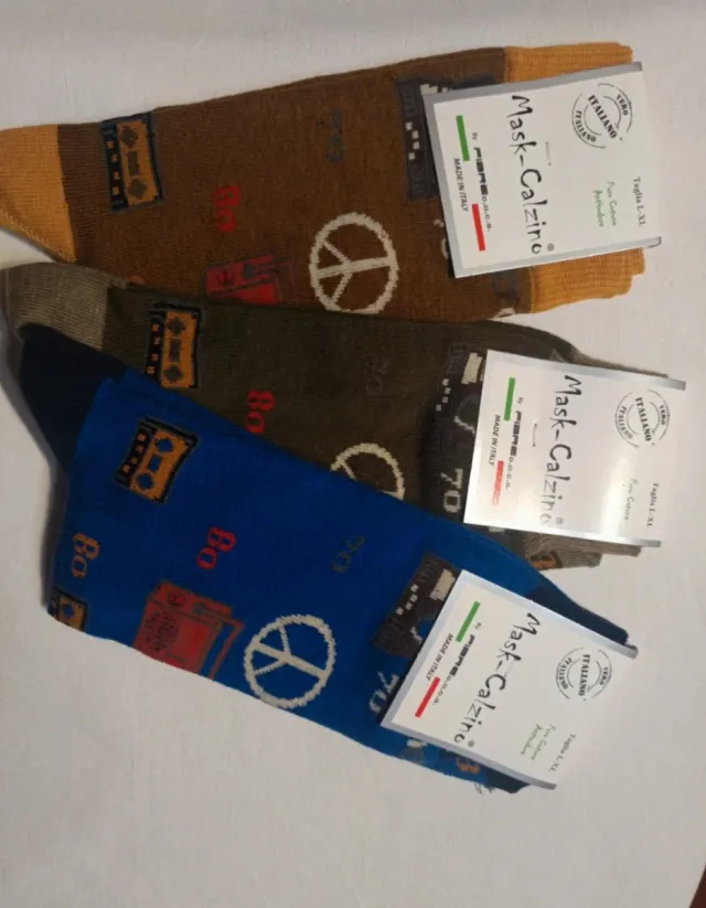 Set Calze Mask-Calzino Fantasia Vintage Taglia L