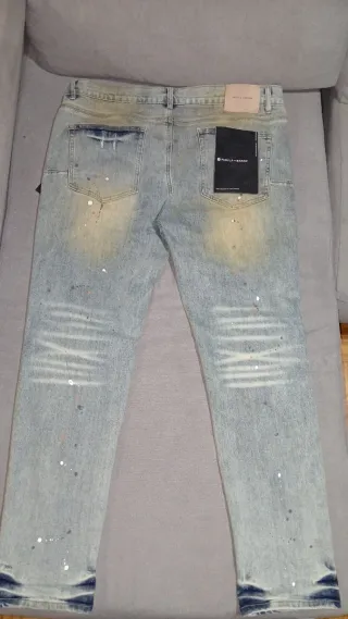 Pantalones Purple Brand Desgastados y Pintados