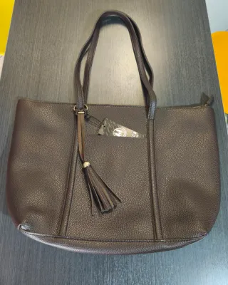 Borsa donna ecopelle marrone borsellino in omaggio