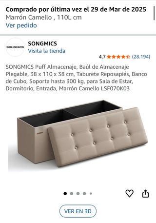 Baúl Almacenaje SONGMICS Plegable Marrón