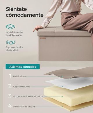 Baúl Almacenaje SONGMICS Plegable Marrón