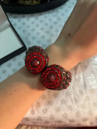 Bracciale vintage rosso e oro
