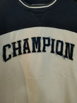 Felpa Champion Uomo Vintage Blu/Bianco