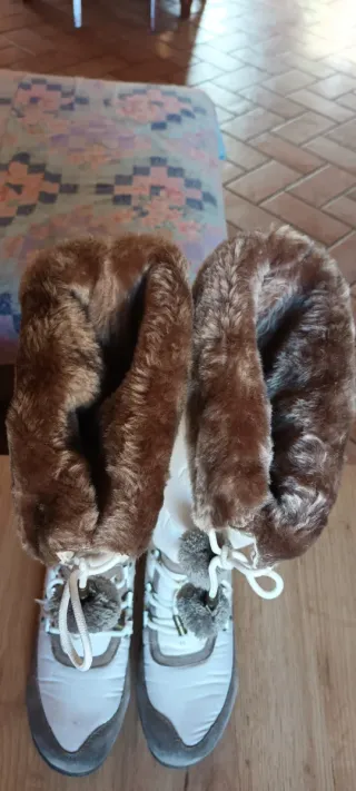 Stivali invernali donna beige/bianco