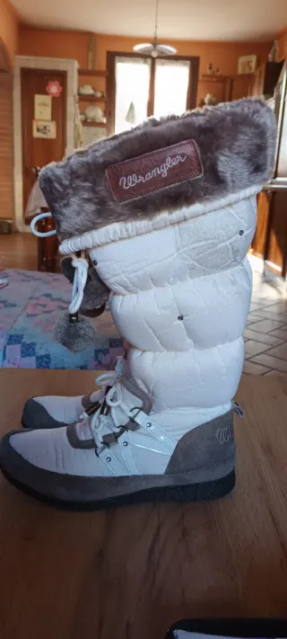 Stivali invernali donna beige/bianco