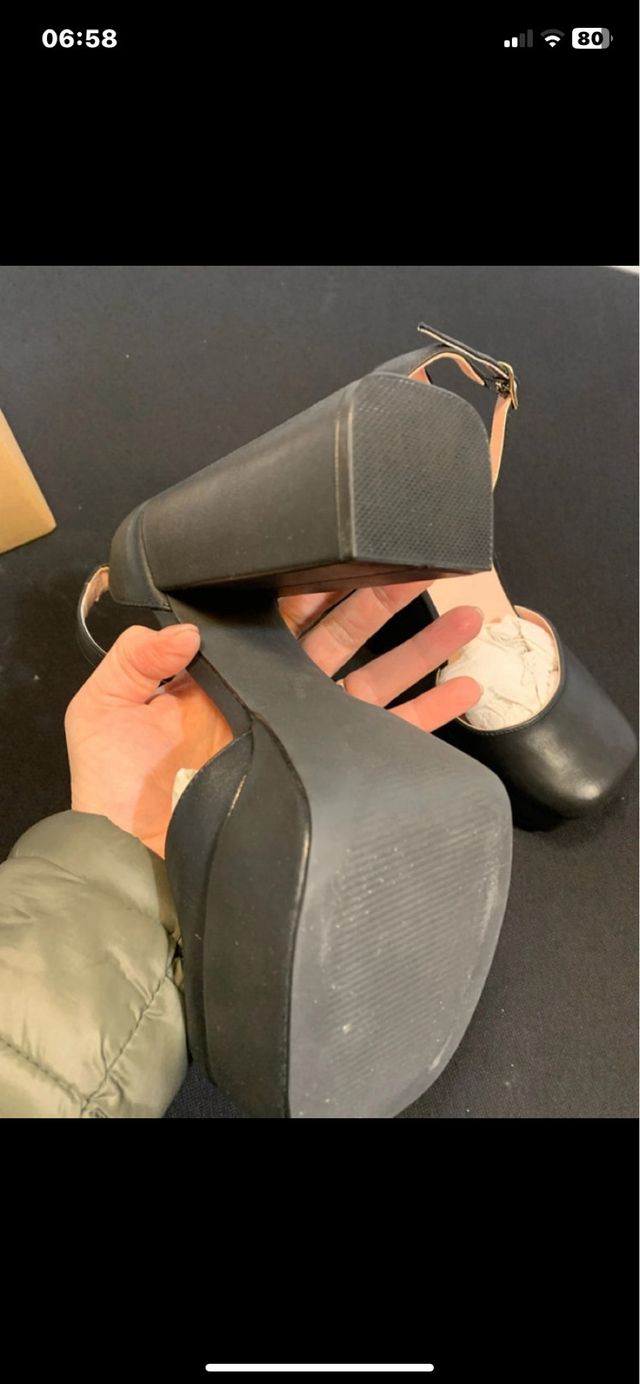 Scarpe Benetton N.38 Tacco e Plateau Nere