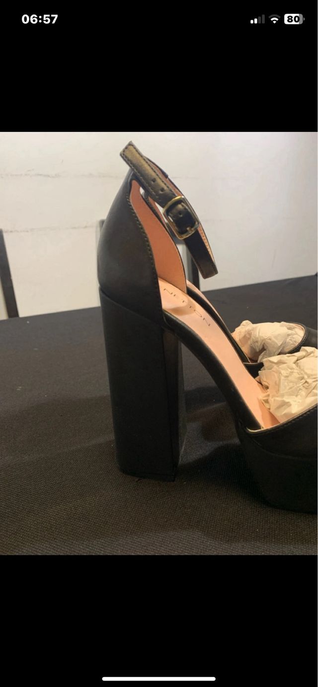 Scarpe Benetton N.38 Tacco e Plateau Nere