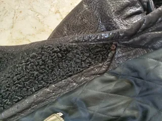 Cappotto vintage pelle e astracan nero!