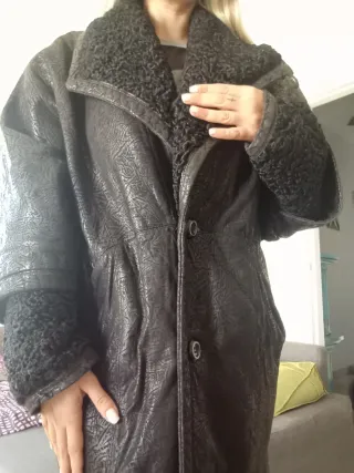 Cappotto vintage pelle e astracan nero!